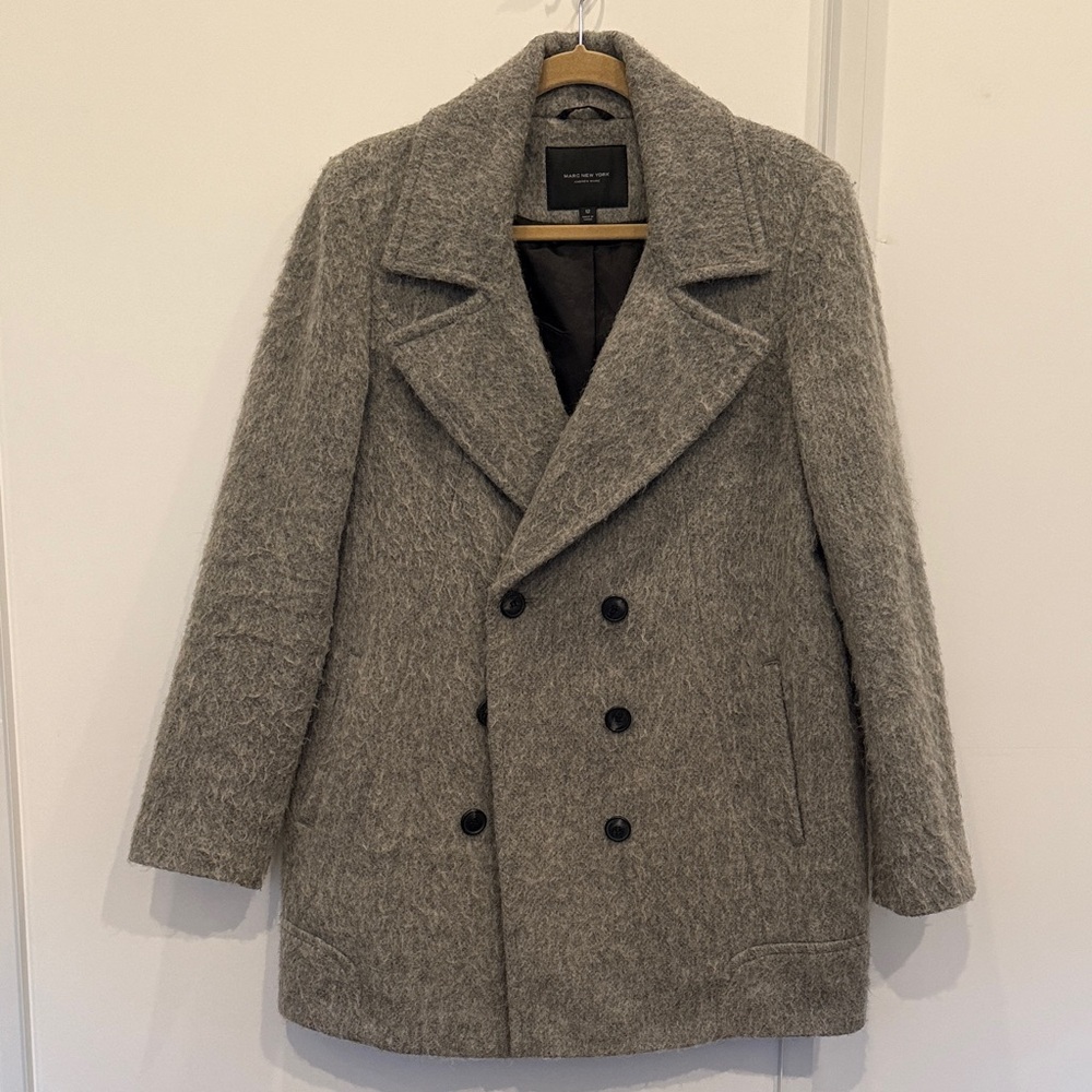 Marc New York Grey Pea Coat Trench Coat